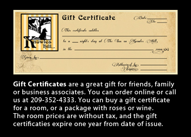 Knowles Hill Gift Certificates